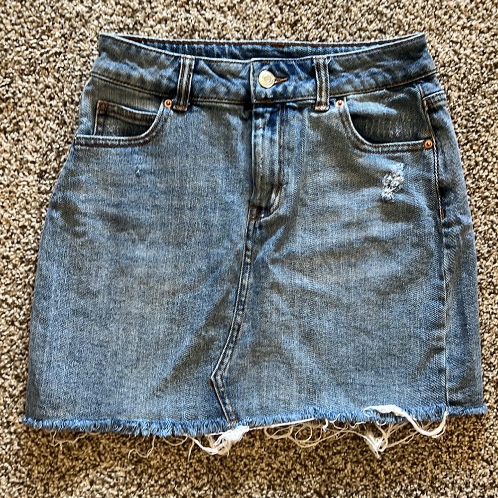 Wild Fable mini skirt - denim, size 2, slight distressed. Cut-off style